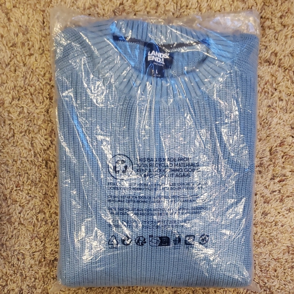Lands' End Light Blue Knit Pullover